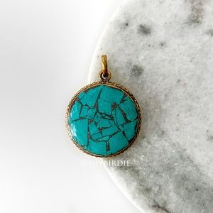 NEW Tibetan Artisan Handcrafted Pendant, Turquoise Mosaic Inlay